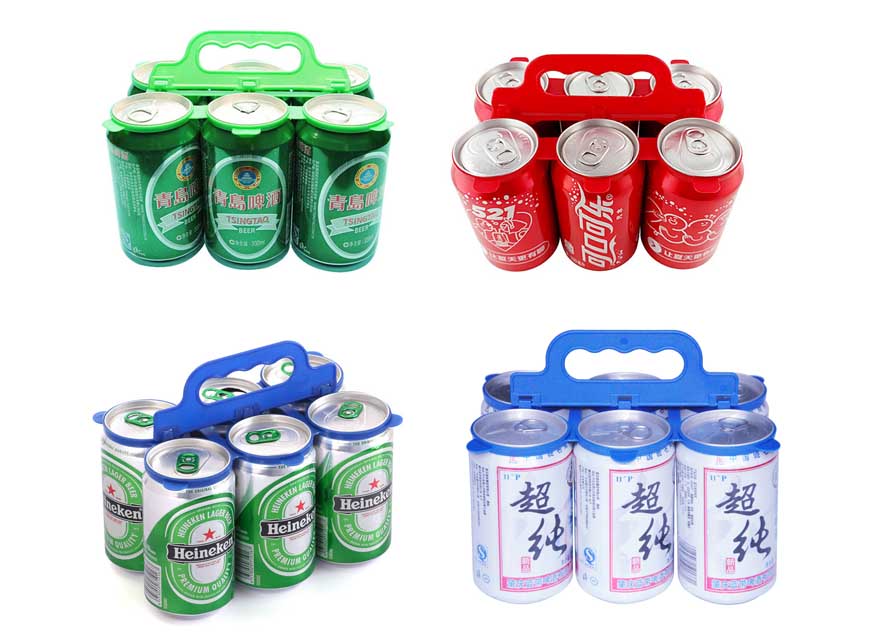 6 Pack Plastic Beer Cans Carrier 