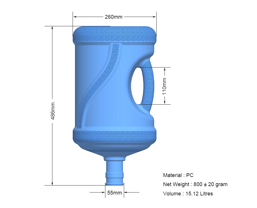 15 liters bottle drawing