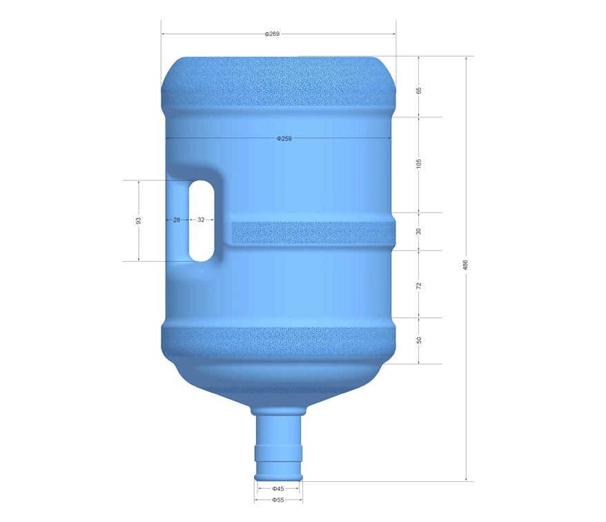 The Drawing for 19 Liters Water Jar